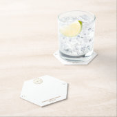 Eenvoudig breedbeeldscherm met Logo op wit Kartonnen Onderzetters (Insitu)