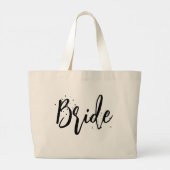 Eenvoudig brideroze kalligrafie grote tote bag (Achterkant)