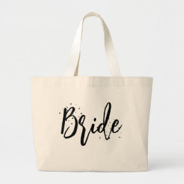 Eenvoudig brideroze kalligrafie grote tote bag