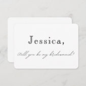 Eenvoudig Bridesmaid-voorstel Vakken Kaarten (Voorkant / Achterkant)
