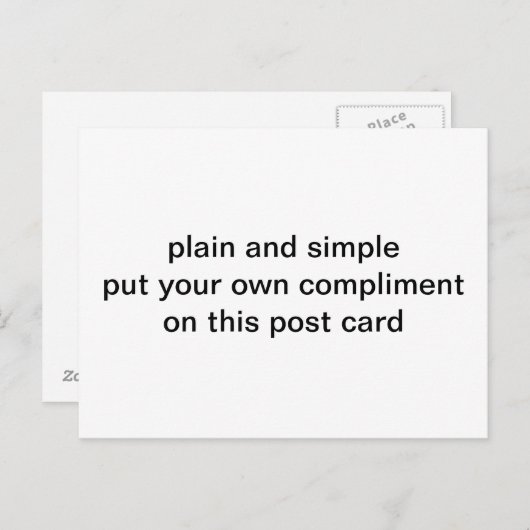 eenvoudig briefkaart (Voorkant / Achterkant)