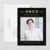 Eenvoudig Briefkaart bewerkbaar kleurenAfstuderen (Voorkant / Achterkant)