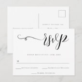 Eenvoudig Briefkaart RSVP-reactiekaart voor bruilo (Voorkant / Achterkant)