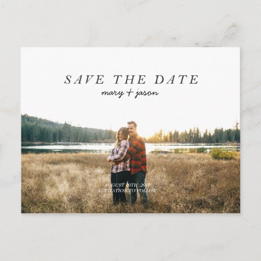 Eenvoudig Briefkaart Save the Date (Voorkant)