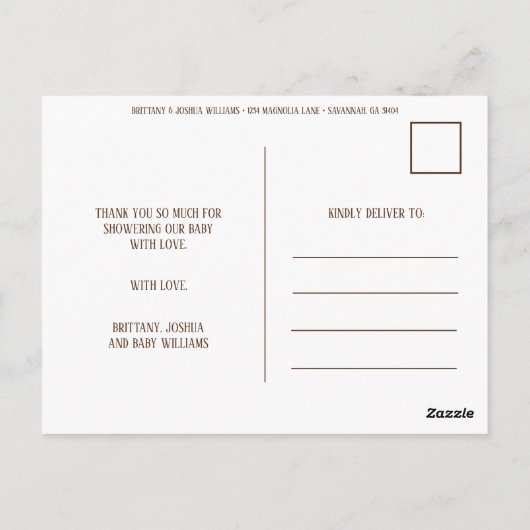 Eenvoudig Briefkaart van Teddy Bear bedankt (Achterkant)