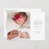 Eenvoudig Briefkaart voor het bekendmaken van meer (Voorkant / Achterkant)