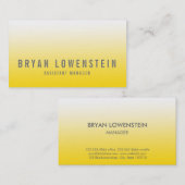 Eenvoudig Bright Geel Ombre Pattern Modern Visitekaartje (Voorkant / Achterkant)