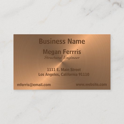 Eenvoudig brons visitekaartje (Achterkant)