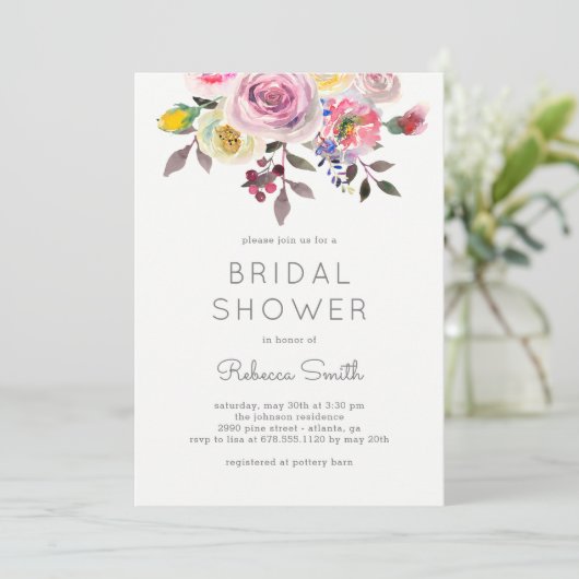 Eenvoudig  bruidsdoucheuitnodiging kaart (Staand voorkant)