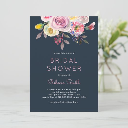 Eenvoudig bruidsdoucheuitnodiging kaart (Staand voorkant)