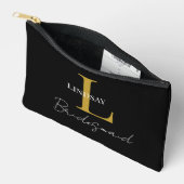 Eenvoudig bruidsmeisje cadeau monogram, naam etui (Open)