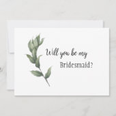 Eenvoudig bruidsmeisje-voorstel met groen kaart (Voorkant)