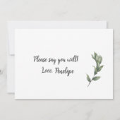 Eenvoudig bruidsmeisje-voorstel met groen kaart (Achterkant)