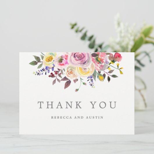 Eenvoudig bruiloft bedankkaart (Staand voorkant)