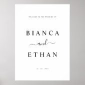 Eenvoudig bruiloft en welkomstteken | Modern minim Poster (Voorkant)