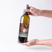 Eenvoudig bruiloft fotoscript Aangepast Wijn Etiket