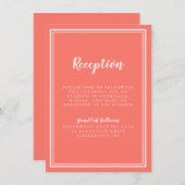 Eenvoudig bruiloft, koraal en wit Lijst Informatiekaartje (Voorkant / Achterkant)
