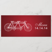 Eenvoudig bruiloft menu Tandem Bike Red (Voorkant)