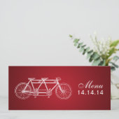 Eenvoudig bruiloft menu Tandem Bike Red (Staand voorkant)