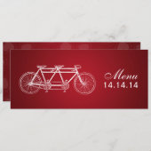 Eenvoudig bruiloft menu Tandem Bike Red (Voorkant / Achterkant)