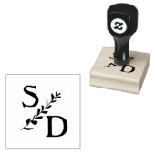 Eenvoudig bruiloft monogram met initialen rubberstempel (Gestempeld)