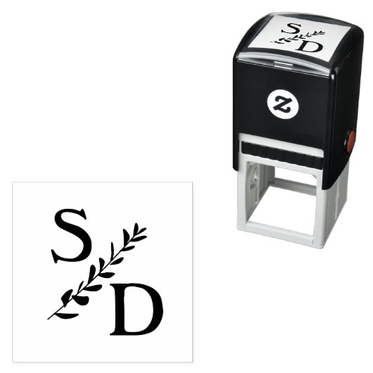 Eenvoudig bruiloft monogram met initialen  zelfinktende stempel (In situ)