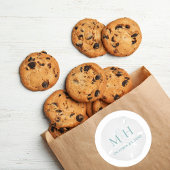 Eenvoudig Bruiloft Monogram Minimalistisch Strand Ronde Sticker