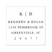 Eenvoudig Bruiloft Monogram Retouradres Zelfinktende Stempel (Design)