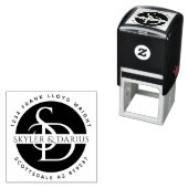 Eenvoudig Bruiloft Monogram Retouradres Zelfinktende Stempel (In situ)