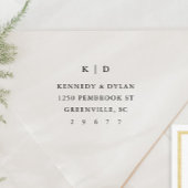 Eenvoudig Bruiloft Monogram Retouradres Zelfinktende Stempel