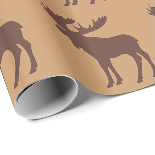 Eenvoudig bruin Amerikaanse elandensymbool Cadeaupapier (Rol Hoek)