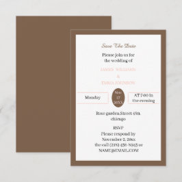 Eenvoudig Bruin Custom Save The Date