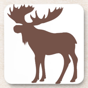 Eenvoudig bruin eland symbool drankjes onderzetter