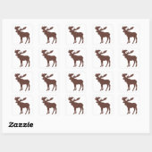 Eenvoudig bruin eland symbool vierkante sticker (Vel)