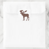 Eenvoudig bruin eland symbool vierkante sticker (Tas)