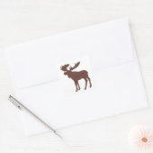 Eenvoudig bruin eland symbool vierkante sticker (Envelop)
