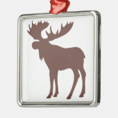 Eenvoudig bruin elanden symbool vierkant ornament (Links)