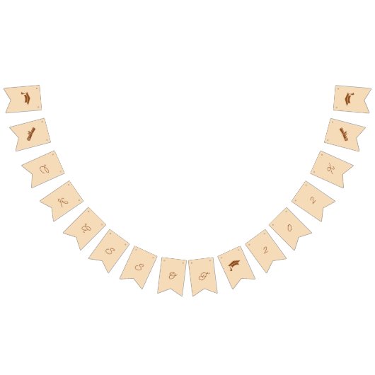 Eenvoudig bruin en beige Afstuderen Vlaggetjes (Alle)