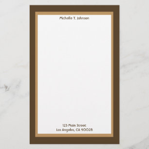 Eenvoudig bruin en beige briefpapier