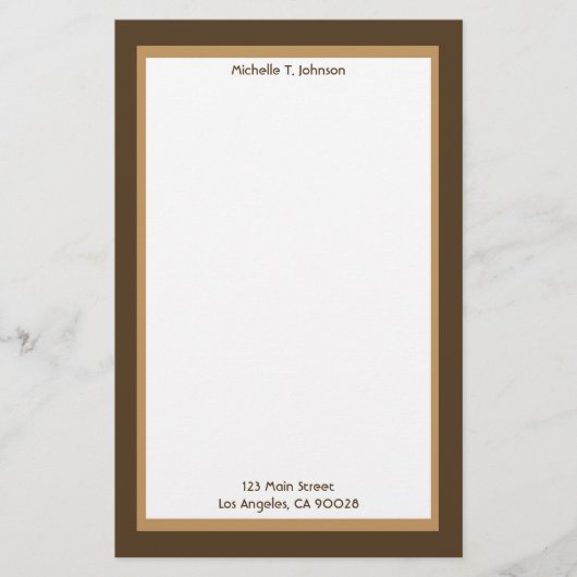 Eenvoudig bruin en beige briefpapier (Voorkant)