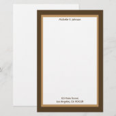 Eenvoudig bruin en beige briefpapier (Voorkant / Achterkant)