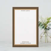 Eenvoudig bruin en beige briefpapier (Staand voorkant)