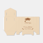 Eenvoudig bruin en beige Gepersonaliseerd Afstuder Bedankdoosjes (Uitgevouwen)