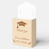 Eenvoudig bruin en beige Gepersonaliseerd Afstuder Bedankdoosjes (Geopend)