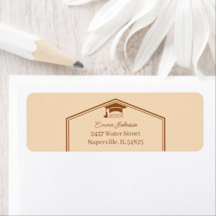 Eenvoudig bruin en beige gepersonaliseerd retourad etiket