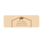 Eenvoudig bruin en beige gepersonaliseerd retourad etiket (Voorkant)