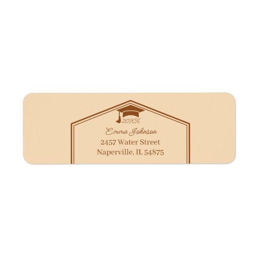 Eenvoudig bruin en beige gepersonaliseerd retourad etiket (Voorkant)