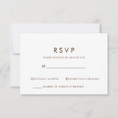 Eenvoudig Bruin en Wit Minimalistisch RSVP (Voorkant)