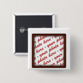 Eenvoudig bruin foto Lijst Vierkante Button 5,1 Cm (Voorkant /achterkant)