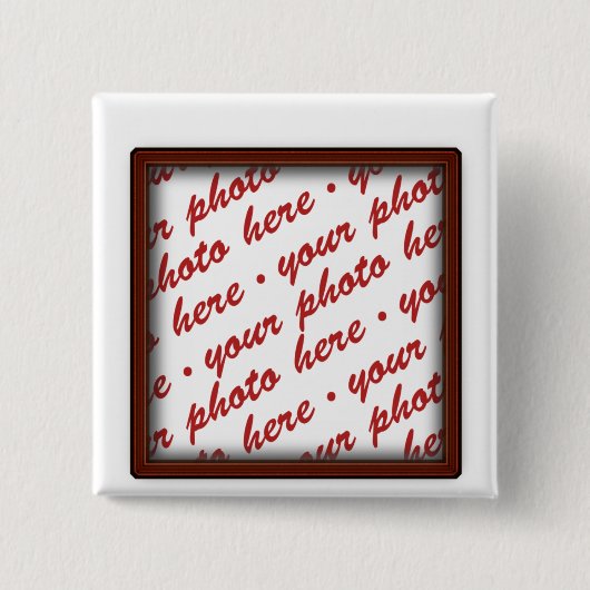 Eenvoudig bruin foto Lijst Vierkante Button 5,1 Cm (Voorkant)